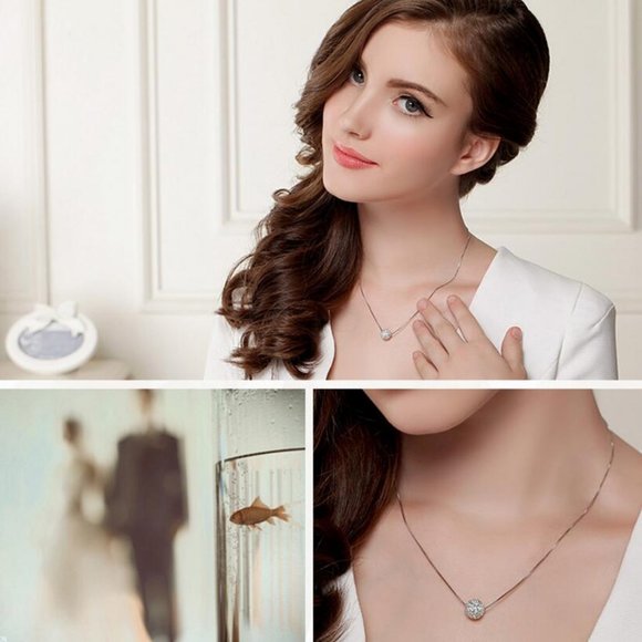 Jewelry New 925 Sterling Silver Diamond Ball Necklace Poshmark
